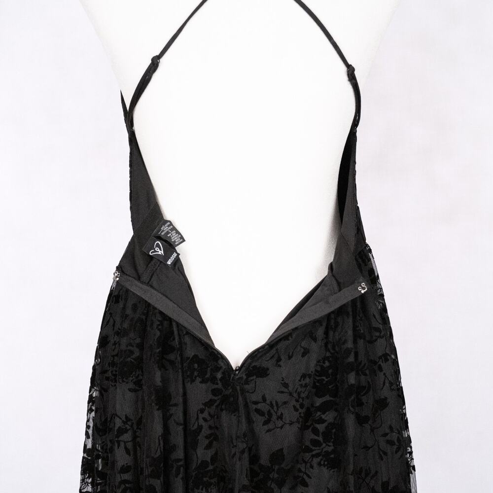 Windsor Black Lace Dress Juniors SZ 3 Velvety Floral Lace Witchy Dark Fairy Goth - Picture 6 of 7